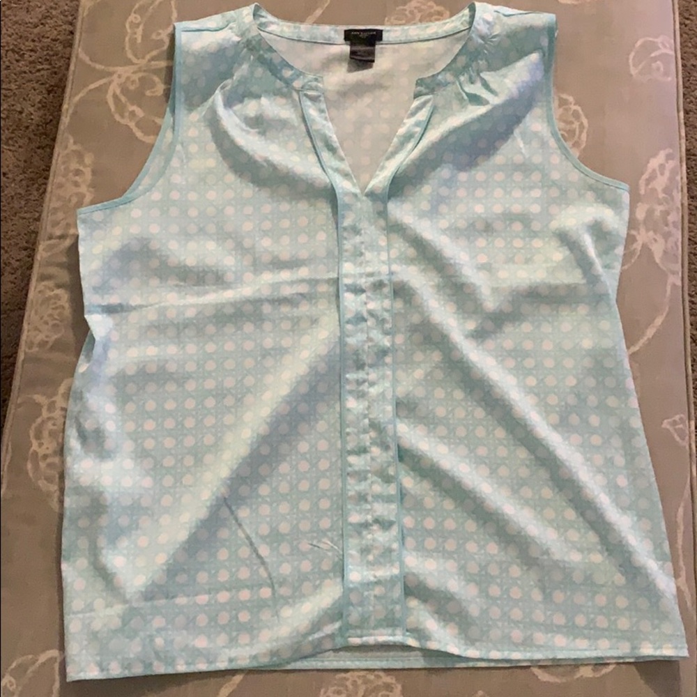Ann Taylor light blue and white blouse Size Large